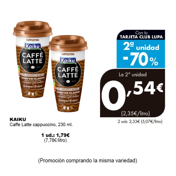 CAFEE LATTE KAIKU CAPPUCCINO 230 ML.