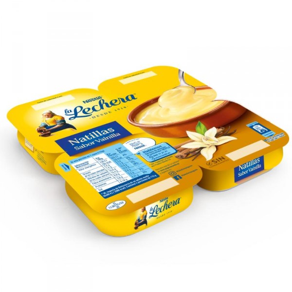 NATILLAS LA LECHERA VAINILLA PACK 4 UNDS X 115 GRS
