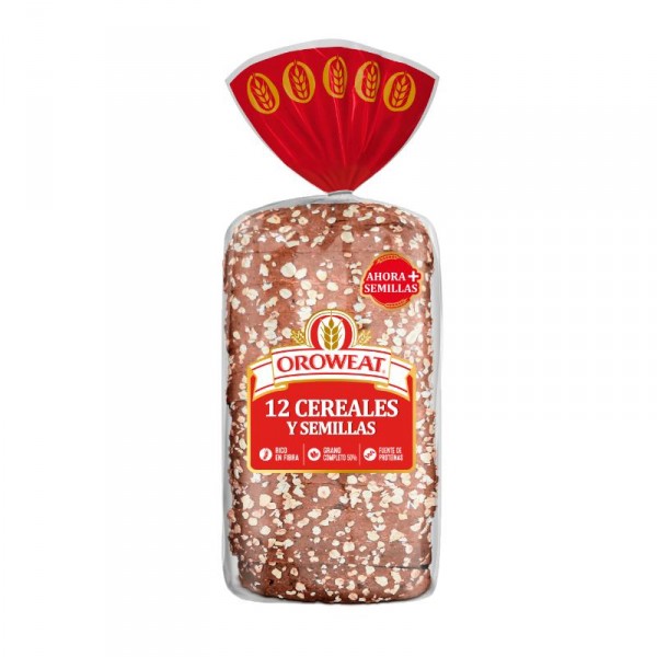PAN OROWEAT BIMBO 12 CEREALES Y SEMILLAS 550 GR