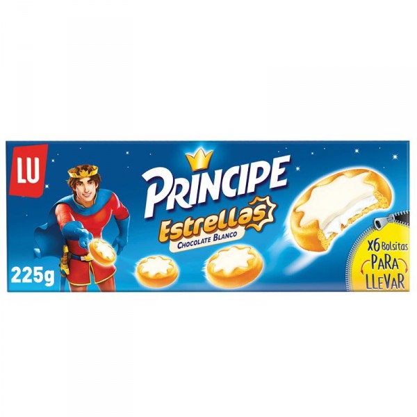 GALLETAS PRINCIPE ESTRELLA CHOCOLATE BLANCO 225 GRS