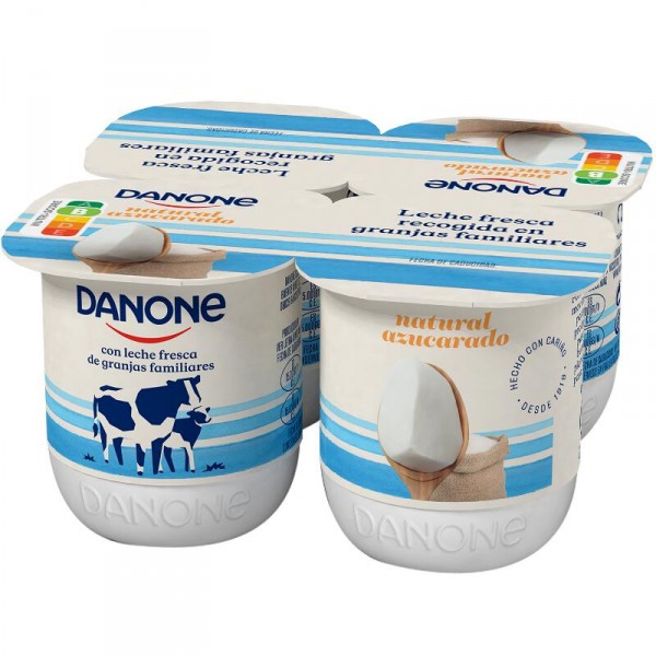 YOGUR DANONE NATURAL AZUCARADO P-4 UNDS X 120 GRS