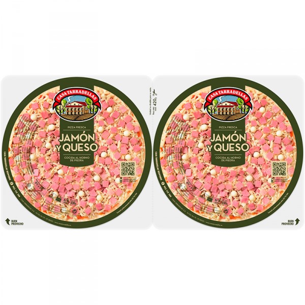 PIZZA TARRADELLAS JAMON/QUESO PACK 2 UNDS 440 GRS