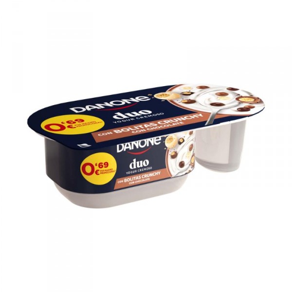 YOGUR DANONE DUO BOLITAS CRUNCHY CON CHOCOLATE 100 GRS