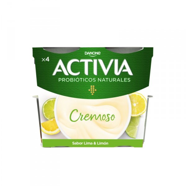 YOGUR DANONE ACTIVIA CREMOSO LIMA LIMON PACK 4 X 115 GRS
