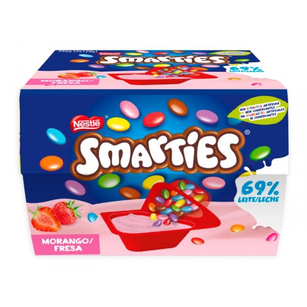 YOGUR NESTLE MIX-IN SMARTIES FRESA DUO PACK 2 UND. X 128 GRS