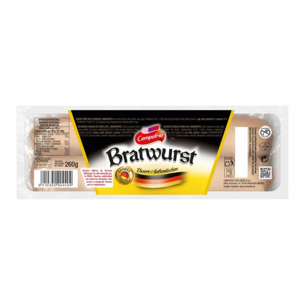 SALCHICHAS CAMPOFRIO BRATWURST 260 GRS
