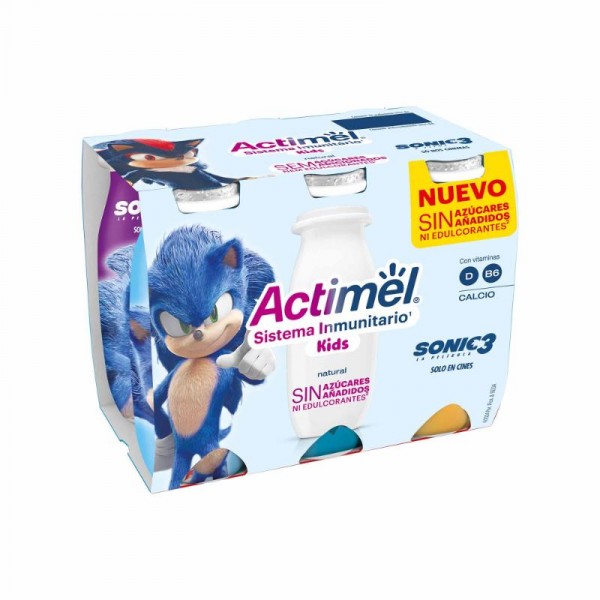 YOGUR DANONE ACTIMEL NATURAL KIDS P-6 X 100GR