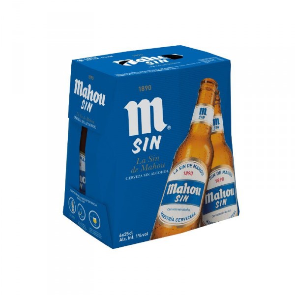 CERVEZA MAHOU SIN ALCOHOL 25 CL. PACK 6 UNDS