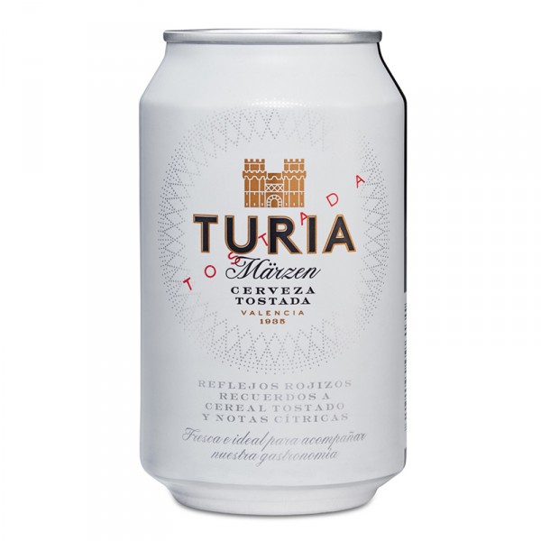 CERVEZA TURIA TOSTADA LATA 33 CL.