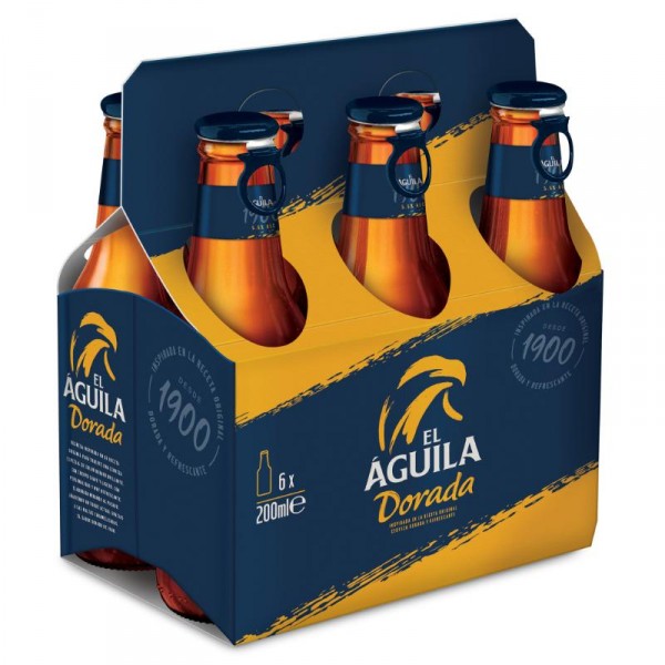 CERVEZA EL AGUILA DORADA 20 CL. PACK 6 UNDS.