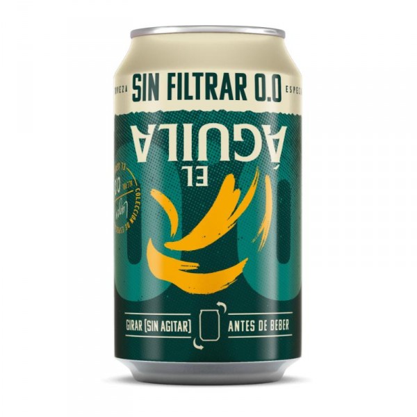 CERVEZA EL AGUILA SIN FILTRAR 0,0 LATA 33 CL.