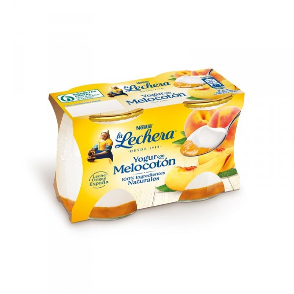 YOGUR LA LECHERA CON MELOCOTON PACK-2 X 125 GRS
