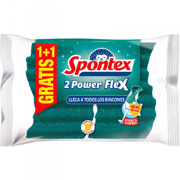 ESTROPAJO SPONTEX POWER FLEX PACK 1+1 GRATIS