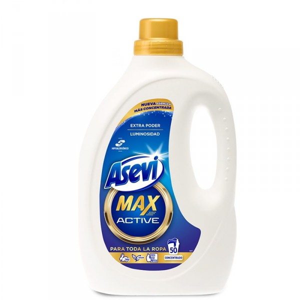 DETERGENTE ASEVI LIQUIDO MAX ACTIVE 50 LAVADOS.