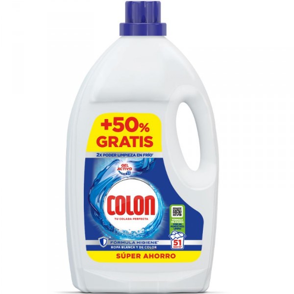 DETERGENTE COLON LIQUIDO 34 DOSIS + 50% GRATIS.