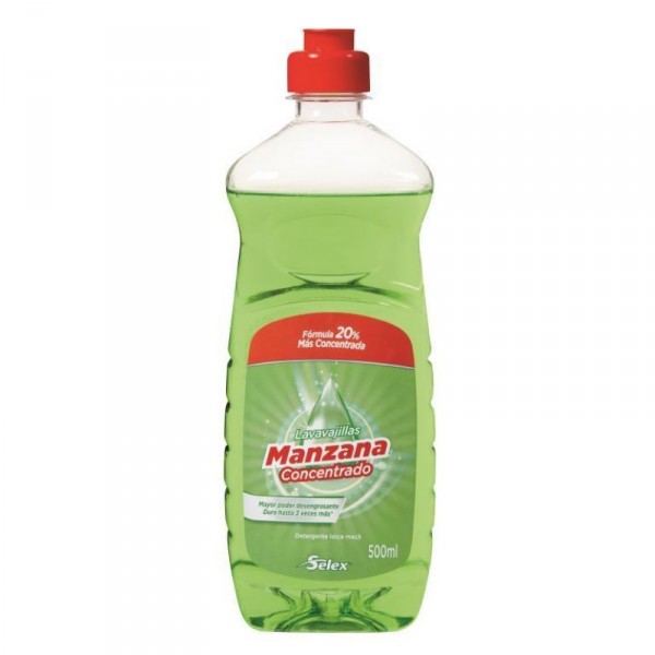 LAVAVAJILLAS SELEX CONCENTRADO MANZANA 500 ML.