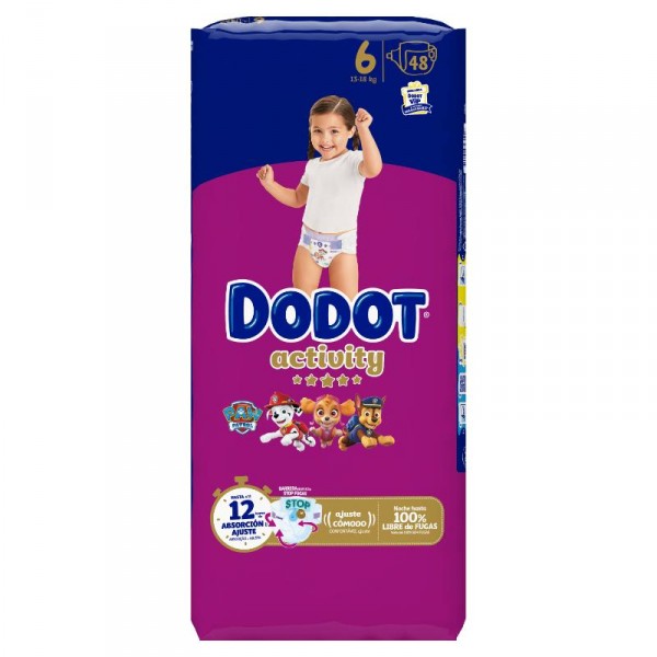 PAÑAL DODOT ACTIVITY T-6 (13-18 KG) 48 UNDS