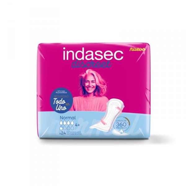 ABSORBENTE INDASEC DISCREET NORMAL 24 UNDS