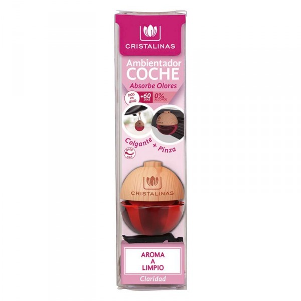 AMBIENTADOR CRISTALINAS COCHE AROMA A LIMPIO UND
