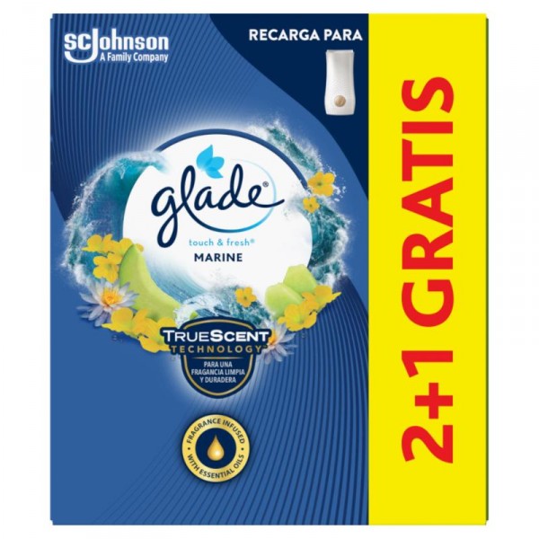 AMBIENTADOR GLADE 1 TOQUE RECAMBIO MARINE 3 UNIDADES