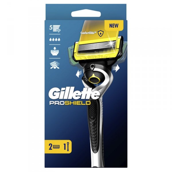 MAQUINA DE AFEITAR GILLETTE PROSHIELD PARA HOMBRE + 2 RECAMB