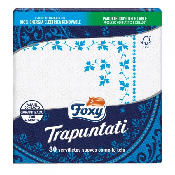 SERVILLETA FOXY TRAPUNTATI 2 CAPAS 37,5X38 CM 50 UNDS