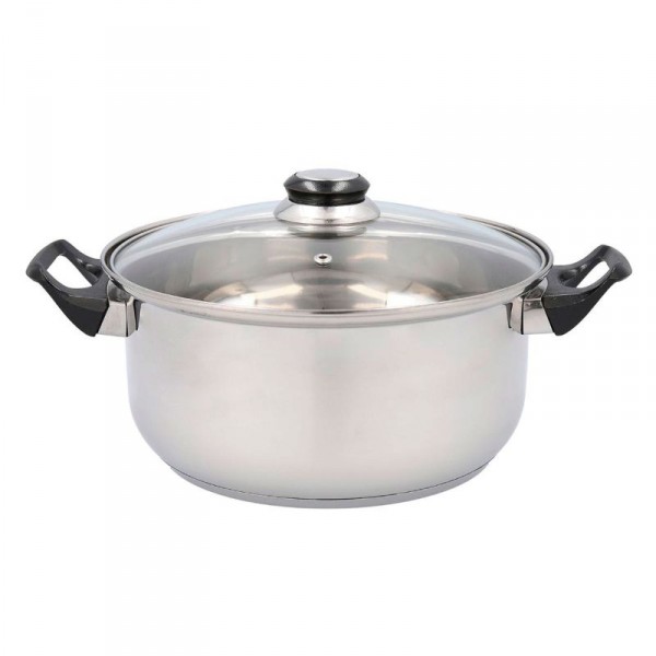 CACEROLA HABITAT ALUM INOX C/TAPA 24 CM. QD