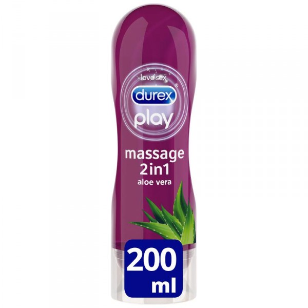 LUBRICANTE DUREX PLAY MASSAGE 2 EN 1 ALOE VERA 200 ML.