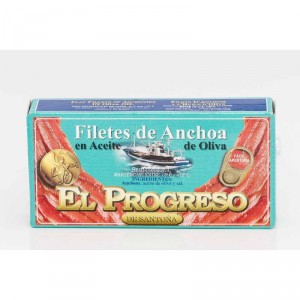 FILETES DE ANCHOA EL PROGRESO ACEITE OLIVA RR-50, 29 GR. P.E