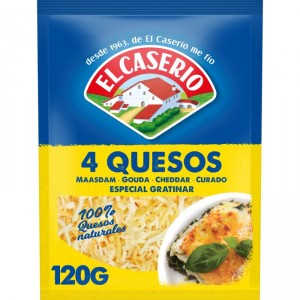 QUESO EL CASERIO RALLADO GRATINAR 4 QUESOS 120 GRS