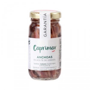 ANCHOAS CAPRIMAR EN ACEITE DE GIRASOL CRISTAL 100 GRS