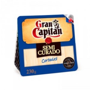 QUESO SEMICURADO GRAN CAPITAN CORTADAS 230 GRS