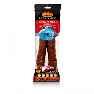 CHORIZO LA HOGUERA DULCE EXT.RAZA DUROC REDUCIDO EN SAL 280G