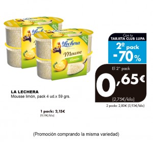 MOUSSE LA LECHERA LIMON PACK 4 UND.X59 GRS.