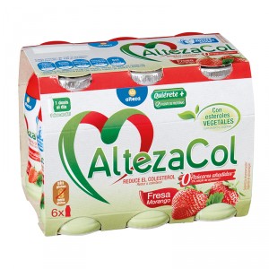 YOGUR ALTEZACOL FRESA 0% AZUC.AÑADIDOS PACK.6 UND. X 100 ML.