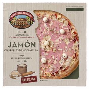 PIZZA TARRADELLAS JAMON CON PERLAS MOZZARELLA 400 GR.