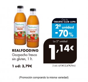 GAZPACHO FRESCO REALFOODING SIN GLUTEN 1 LT.