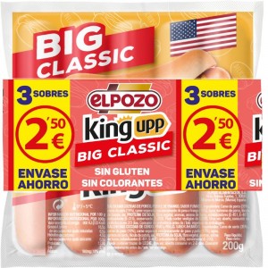 SALCHICHAS ELPOZO BIG CLASSIC PACK 3 UND.600GRS.