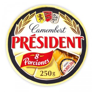 QUESO CAMEMBERT PRESIDENT PORCIONES 250 GRS.
