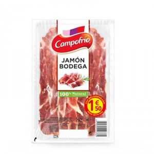 JAMON CURADO BODEGA CAMPOFRIO LONCHAS 80 GRS.