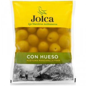 ACEITUNA JOLCA CON HUESO 195 GR., 100 GR. P.E.