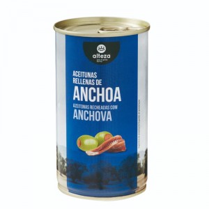 ACEITUNA ALTEZA RELLENA ANCHOA 350 GR., 150 GR. P.E.