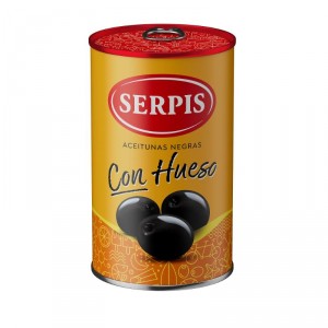 ACEITUNA SERPIS NEGRA CON HUESO 300 GRS 130 GRS P.E.