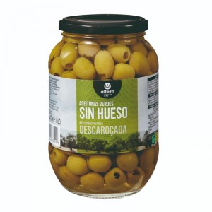 ACEITUNA ALTEZA VERDE SIN HUESO FRASCO 400 GR. P.E.
