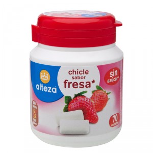 CHICLE ALTEZA FRESA SIN AZUCAR BOX 70 GRAGEAS 100 GRS