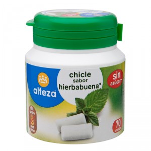 CHICLE ALTEZA HIERBABUENA SIN AZUCAR BOX 70 GRAGEAS 100 GRS