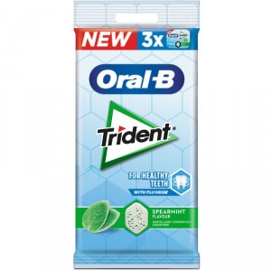 CHICLE TRIDENT ORAL B HIERBABUENA PACK-3 UNDS.X 17GRS.