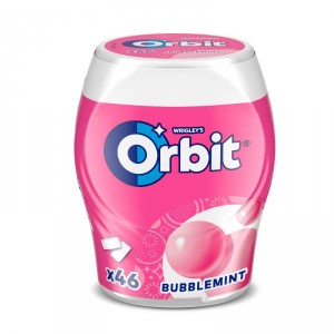 CHICLE ORBIT BUBBLEMINT BOX 46 GRAGEAS 64 GRS.