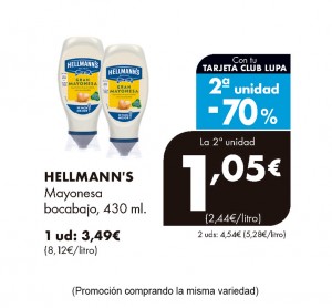 MAYONESA HELLMANN'S BOCABAJO 430 ML.