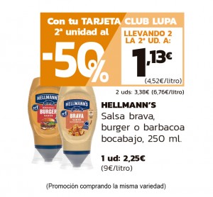 SALSA HELLMANN'S BRAVA BOCABAJO 250 ML.